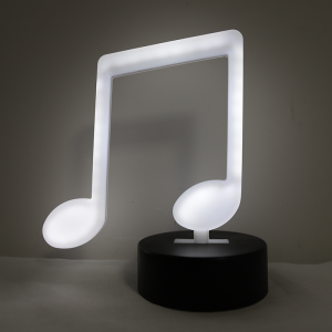 Musical symbol shape neon light with plastic base