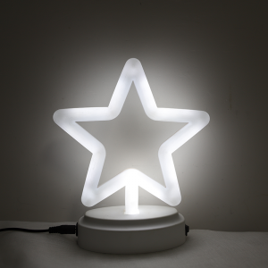 pentacle shape neon light with plastic base