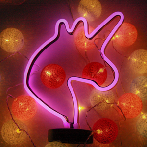 unicorn shape neon light